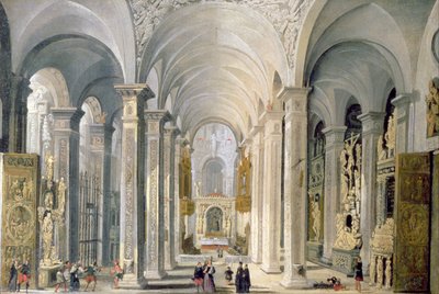 Interieur van een kerk door Francois de Nome